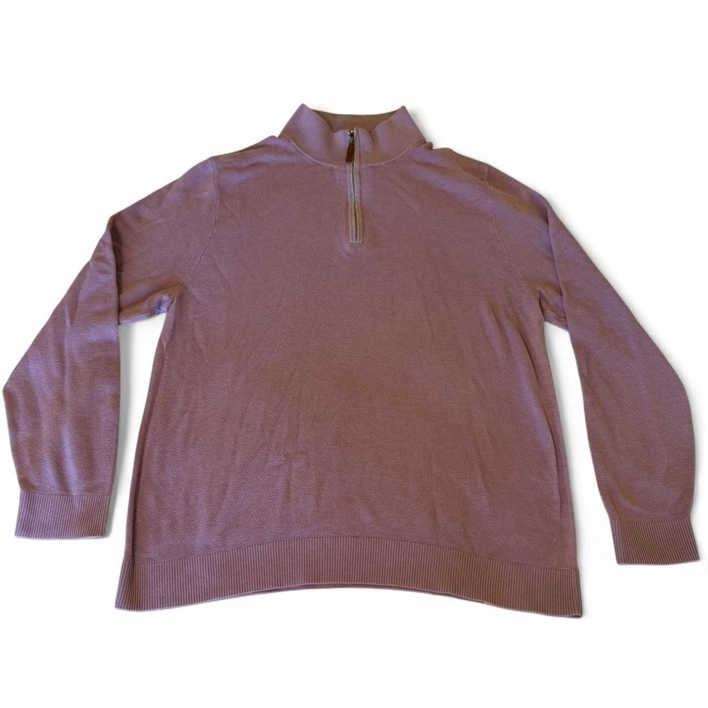 Tommy Bahama Purple Quarter-Zip Sweater, Men's Large - Preppy Y2K Knit